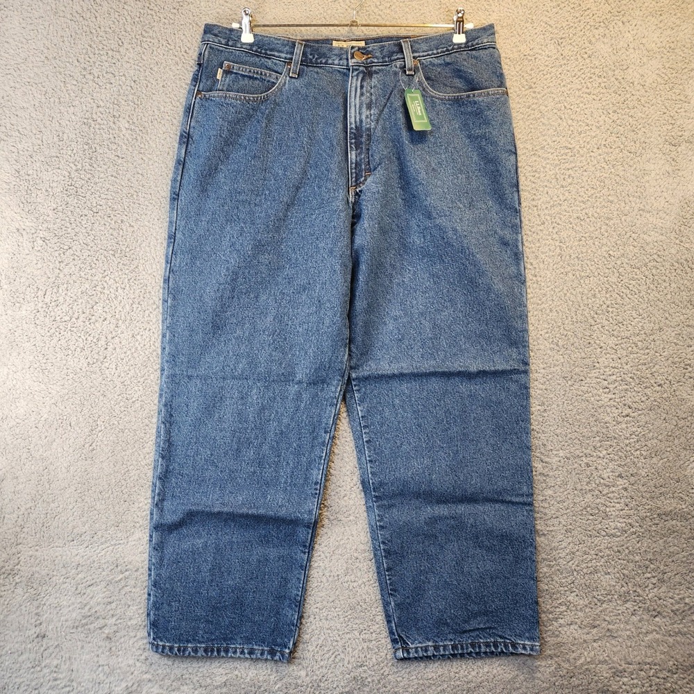 LL Bean Relaxed Fit‎ Flannel Lined Jeans Mens Size 38x29 Denim NWT Winter